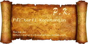 Péterfi Konstantin névjegykártya