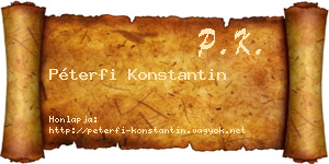 Péterfi Konstantin névjegykártya
